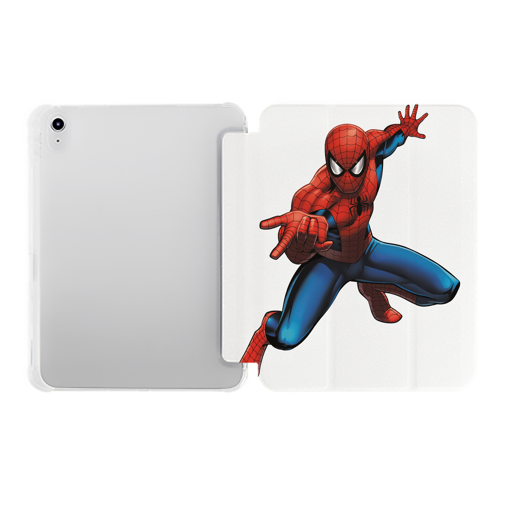 （画像用） Spider Man スパイダーマン IPad ケース ペン収納付き 三つ折りスタンド PUレザー×シリコン 対応機種9.5/10.5/10.9インチ